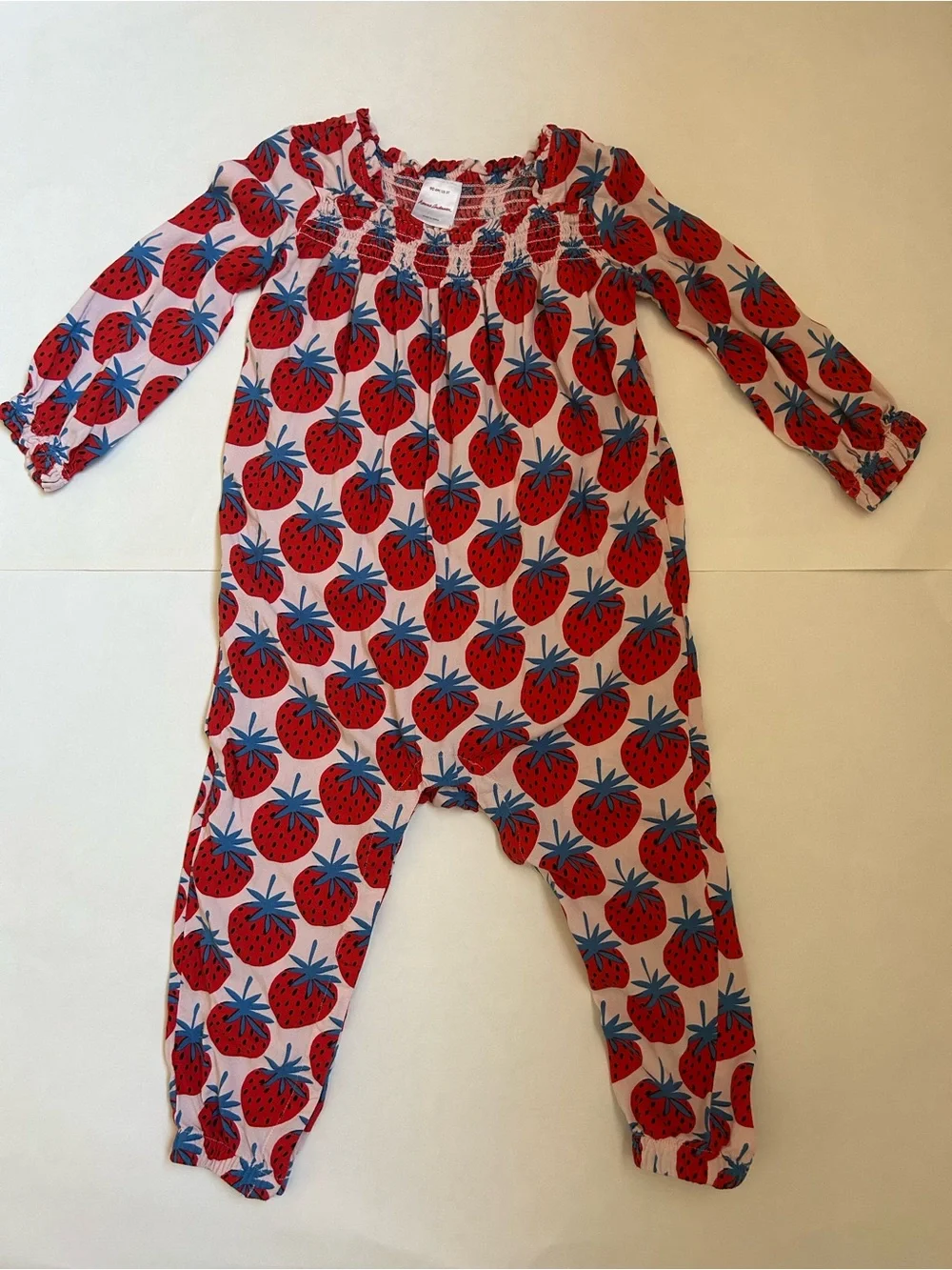 Hanna Andersson Red & Pink Strawberry Print One-Piece